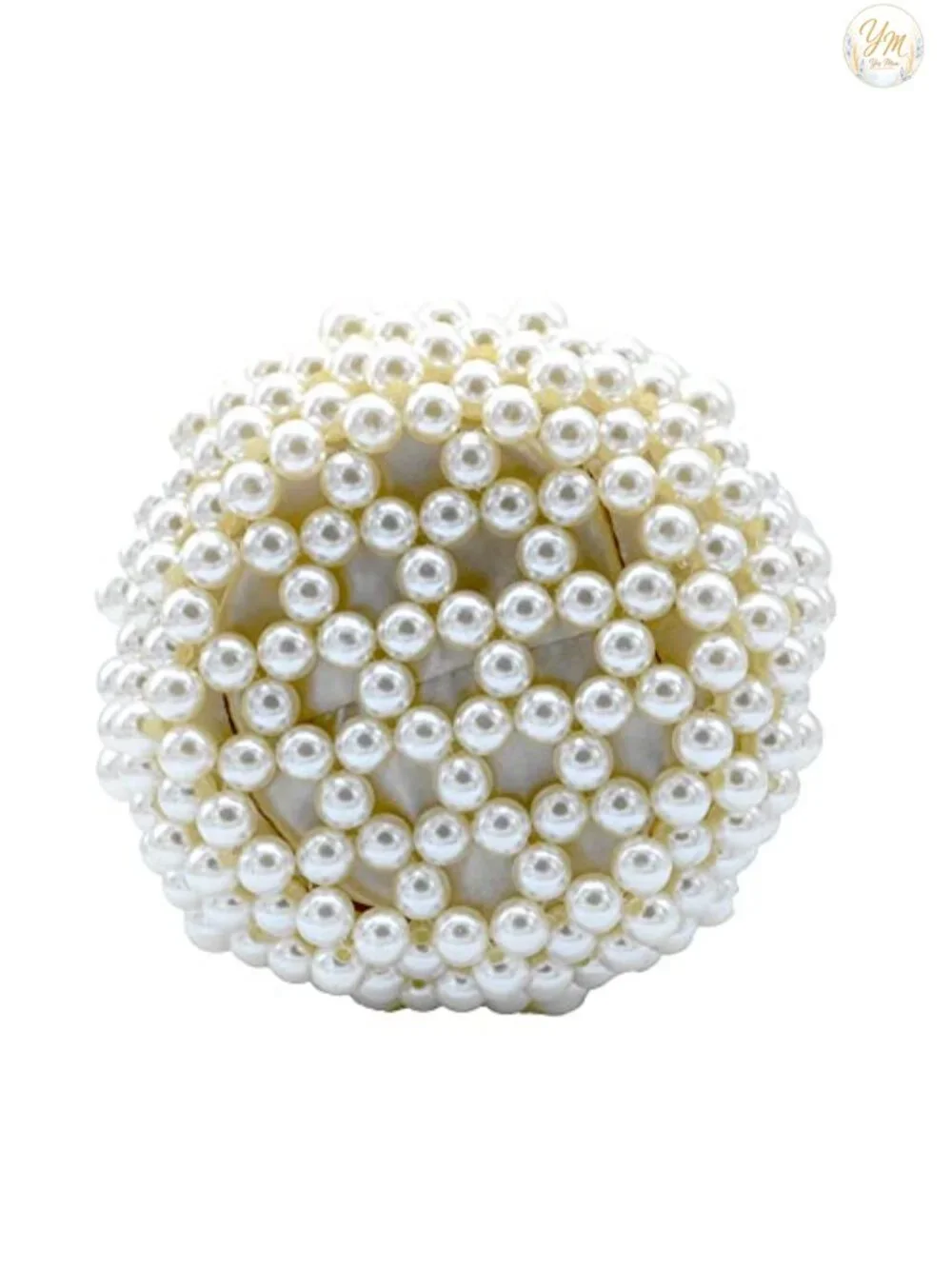 Elegant Pearl Beaded Bucket Bag with Top Handle for Women Wedding